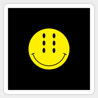 Six-Eyed Smiley Face, Medium Sticker